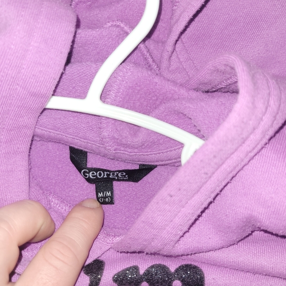 George: Girls 7/8 Purple Unicorn hoodie - Picture 4 of 5